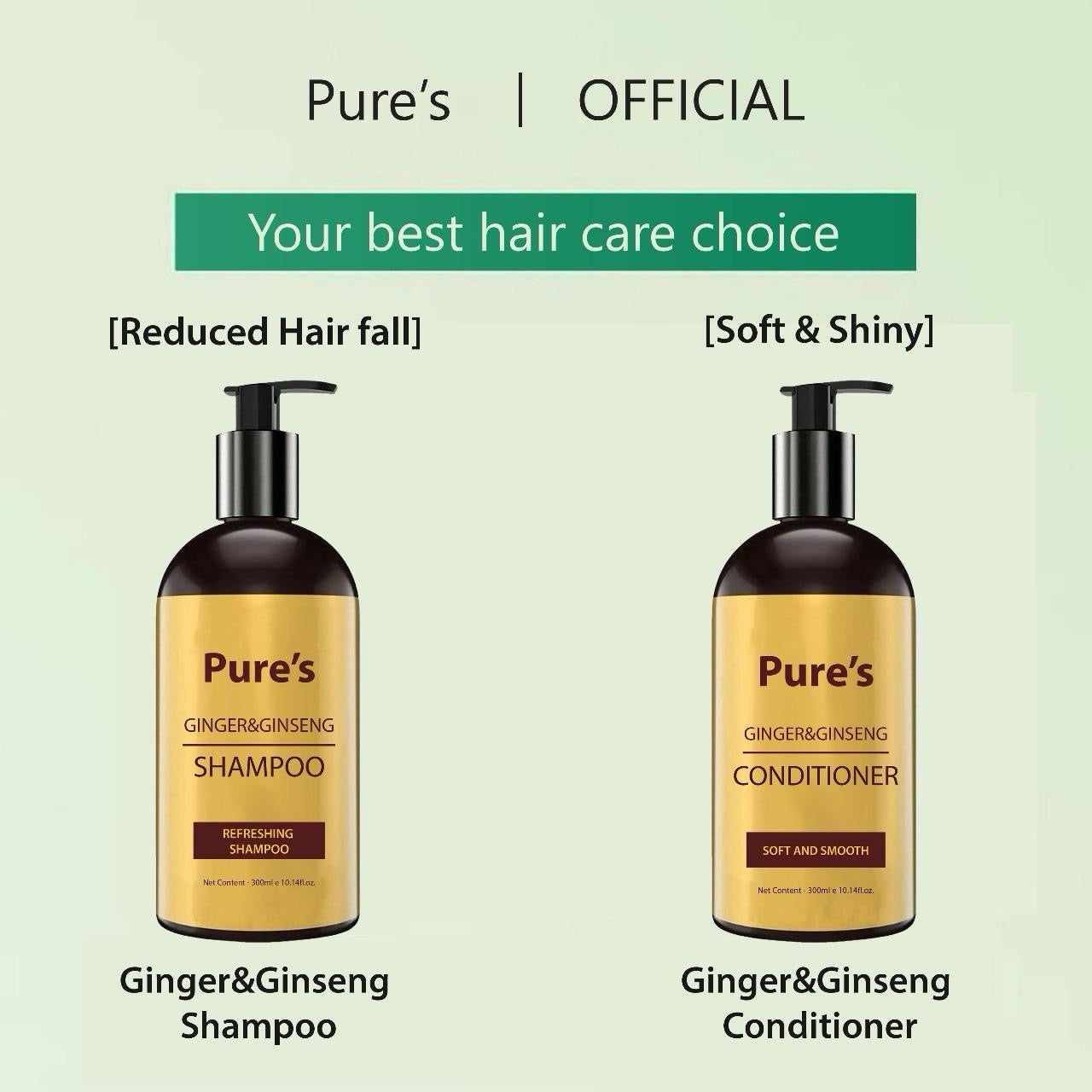 Pure’s Shampoo+Conditioner Ginger&Ginseng Organic Haircare Hair