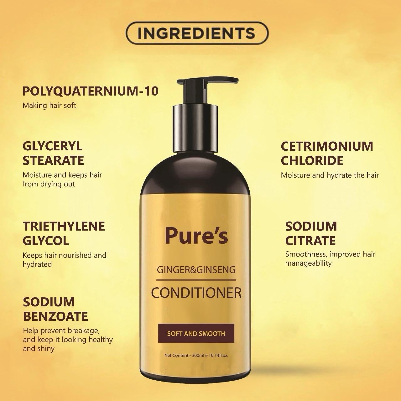 Pure's Conditioner Ginger&Ginseng Haircare Hair Shampoo Koko