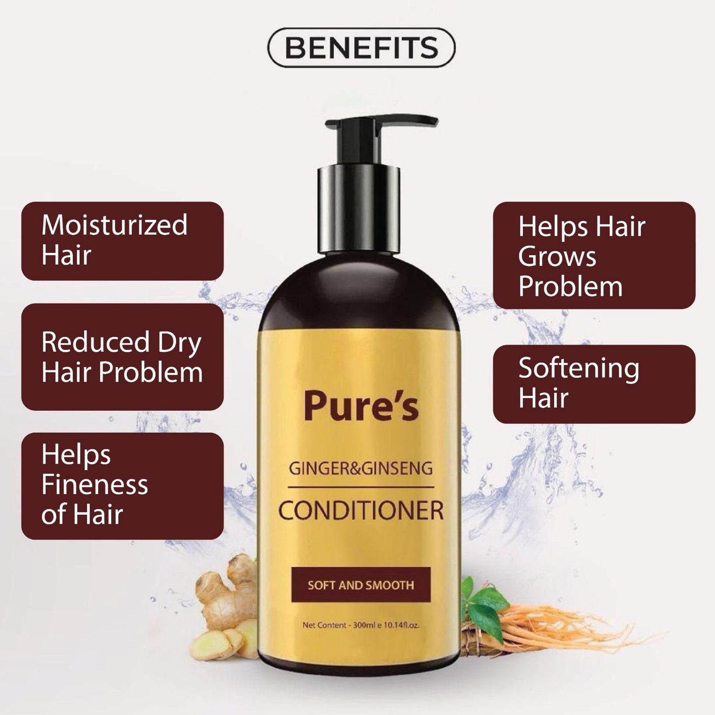 Pure's Conditioner Ginger&Ginseng Haircare Hair Shampoo Koko