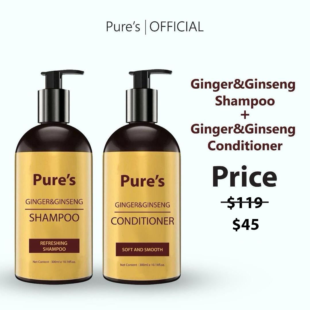 Pure’s Shampoo+Conditioner Ginger&Ginseng Organic Haircare Hair